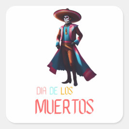 Adesivo Quadrado Dia de los Muertos Charro