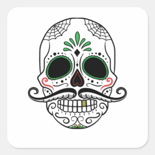 Adesivo Quadrado Dia De Los Muertos Mexicano Halloween Fiesta