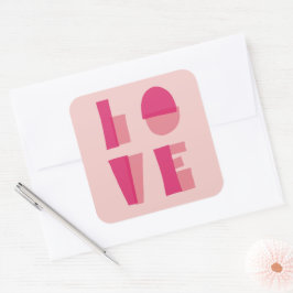 Adesivo Quadrado Dia de os namorados de Tipografia do Amor Moderno