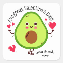 Adesivo Quadrado Dia de os namorados Excelente Avocado