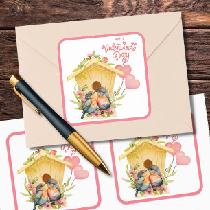 Adesivo Quadrado Dia de os namorados Lovebird