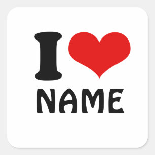Adesivo Quadrado Dia de os namorados personalizável que amo persona