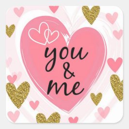 Adesivo Quadrado Dia de os namorados Quadrado