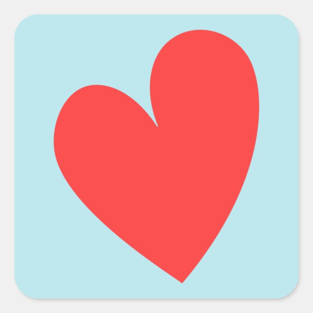 Adesivo Quadrado Dia de os namorados Vermelho e Azul (Frente)
