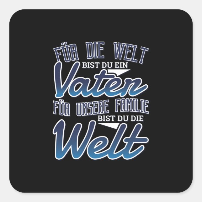 Adesivo Quadrado Dia de os pais alemão (Frente)