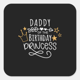 Adesivo Quadrado dia de os pais Da Princesa Aniversário