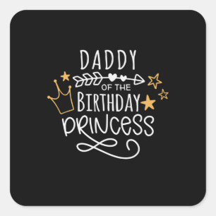 Adesivo Quadrado dia de os pais Da Princesa Aniversário