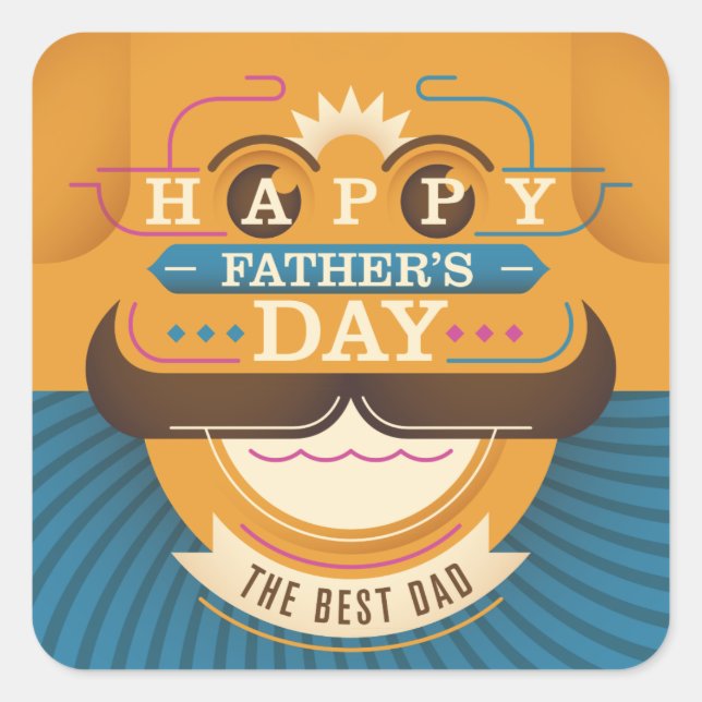 Adesivo Quadrado Dia de os pais Feliz (Frente)