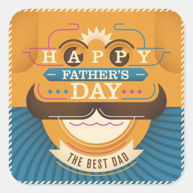 Adesivo Quadrado Dia de os pais Feliz (Frente)