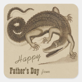 Adesivo Quadrado Dia de os pais Wild dancing Happy Crocodile CC1121
