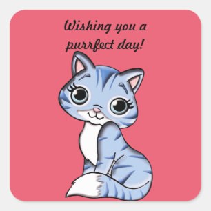Adesivo Quadrado Dia de Purrfect