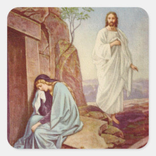 Adesivo Quadrado Dia de Ressurreição da páscoa