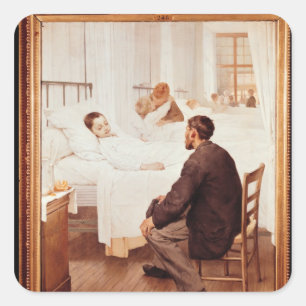 Adesivo Quadrado Dia de visita no hospital, 1889
