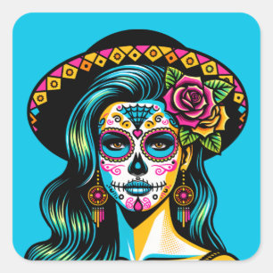 Adesivo Quadrado Dia dos Muertos dos Vinheiros Mortos