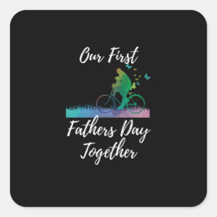 Adesivo Quadrado dia dos Pais    Nosso Primeiro Dia de os pais Junt