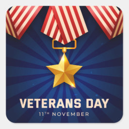 Adesivo Quadrado Dia dos Veteranos