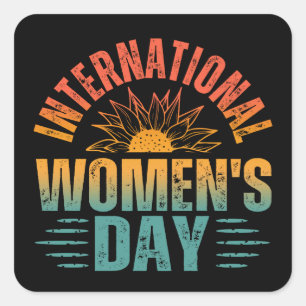 ADESIVO QUADRADO DIA INTERNACIONAL DA MULHER
