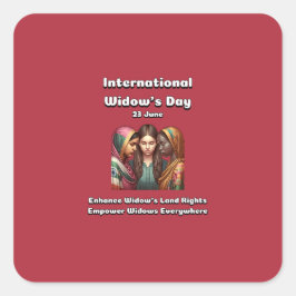 Adesivo Quadrado Dia Internacional da Viúva. 23 de junho