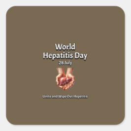 Adesivo Quadrado Dia Mundial da Hepatite. Unir e eliminar a Hepatit
