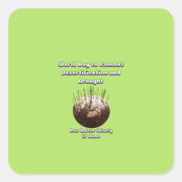 Adesivo Quadrado Dia Mundial de Combate à Desertificação e à Seca.