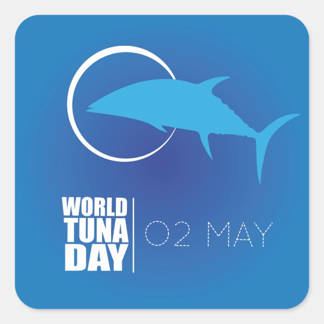 Adesivo Quadrado Dia Mundial do Atum 2 de maio (Frente)