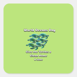 Adesivo Quadrado Dia Mundial dos Oceanos