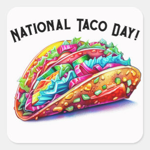 Adesivo Quadrado Dia Nacional do Taco