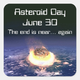 Adesivo Quadrado Dia o 30 de junho asteróide