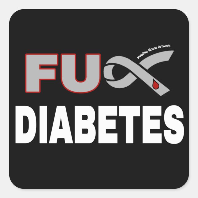 Adesivo Quadrado Diabetes FU (Frente)