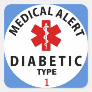 ADESIVO QUADRADO DIABILIDADES TIPO 1