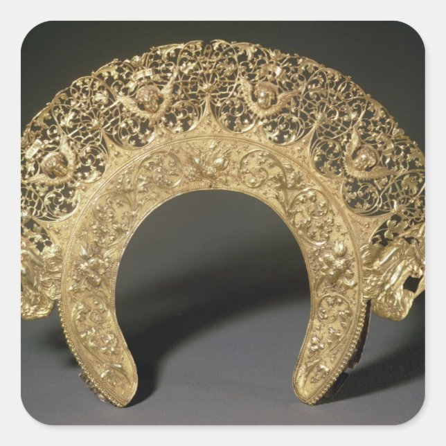 Adesivo Quadrado Diadem russo com trabalho de filigrana (Frente)
