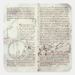 Adesivo Quadrado Diagramas das medidas e do texto (velino)