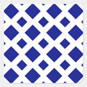 Adesivo Quadrado Diamantes de marinho em Branco