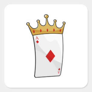 Adesivo Quadrado Diamond Ace com a Coroa Rei