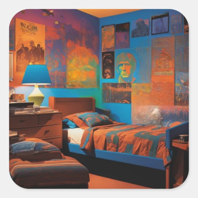 Adesivo Quadrado Dias de luz negra (Frente)