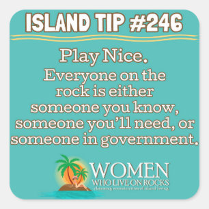 Adesivo Quadrado Dica da Ilha nº 246 Stickers (aqua, quadrado)