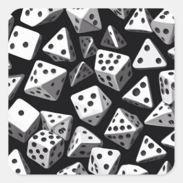 Adesivo Quadrado Dice Delight: Uma Cascata Geométrica