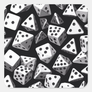Adesivo Quadrado Dice Delight: Uma Cascata Geométrica