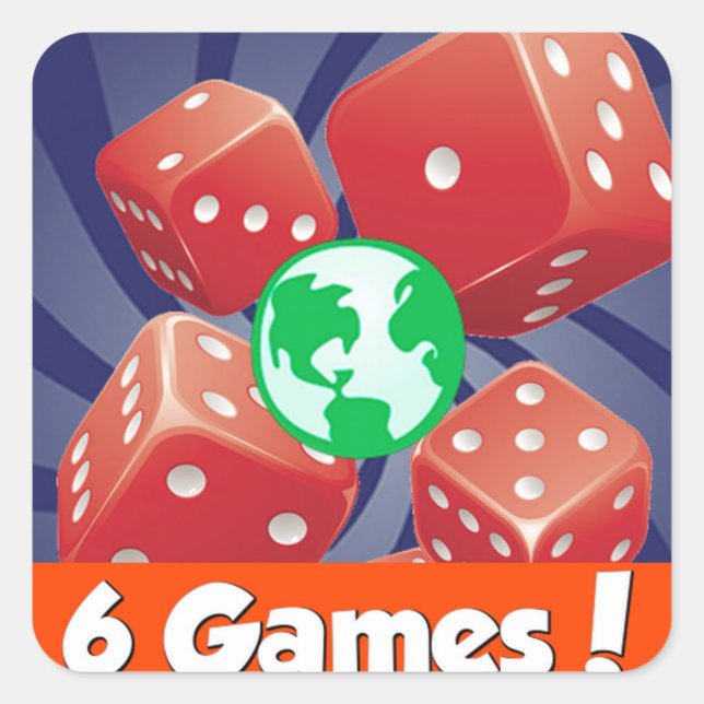 Adesivo Quadrado Dice World Stickers! (Frente)