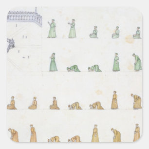 Adesivo Quadrado Diferentes posições do Corpo durante a Oração de