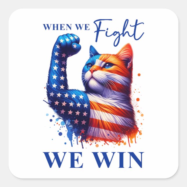 Adesivo Quadrado Diga a minha cara Lady Kamala EUA (Frente)