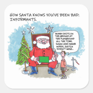 Adesivo Quadrado Diga aos Papais noeis grandes vinhetas quadradas