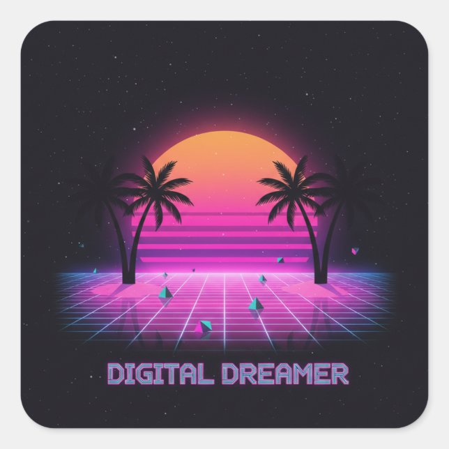 Adesivo Quadrado Digital Dreamer Holographic Style Vinyl Sticker (Frente)