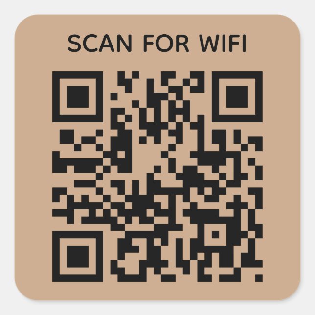 Adesivo Quadrado Digitalizar para conectar código QR Wifi Dourado n (Frente)