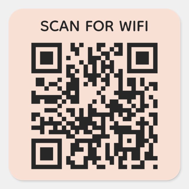 Adesivo Quadrado Digitalizar para conectar o código QR Wifi - Cor d (Frente)