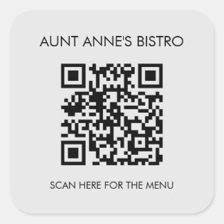 Adesivo Quadrado Digitalizar para o menu de pedido Código QR Café R