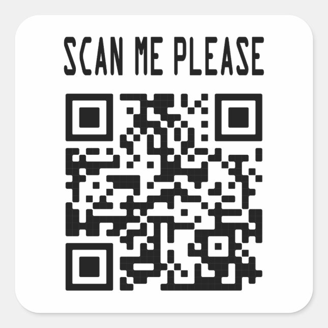 Adesivo Quadrado Digitalize-me por favor Código QR - Sorria, é grát (Frente)