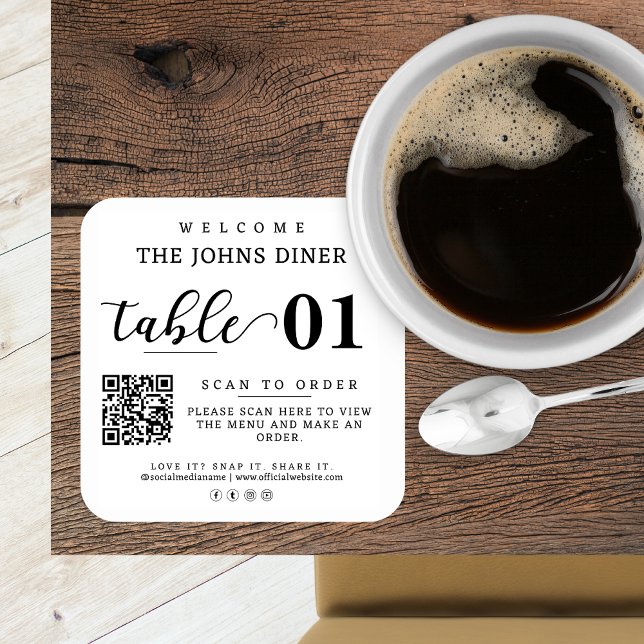 Adesivo Quadrado Digitalize Menu, Ame-O, Encaixe-O, Compartilhe-O C (Criador carregado)