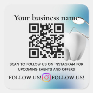 Adesivo Quadrado Digitalize para Seguir Sinal de QR Code Instagra