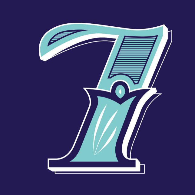 Adesivo Quadrado Digite Art: Número sete (Criador carregado)